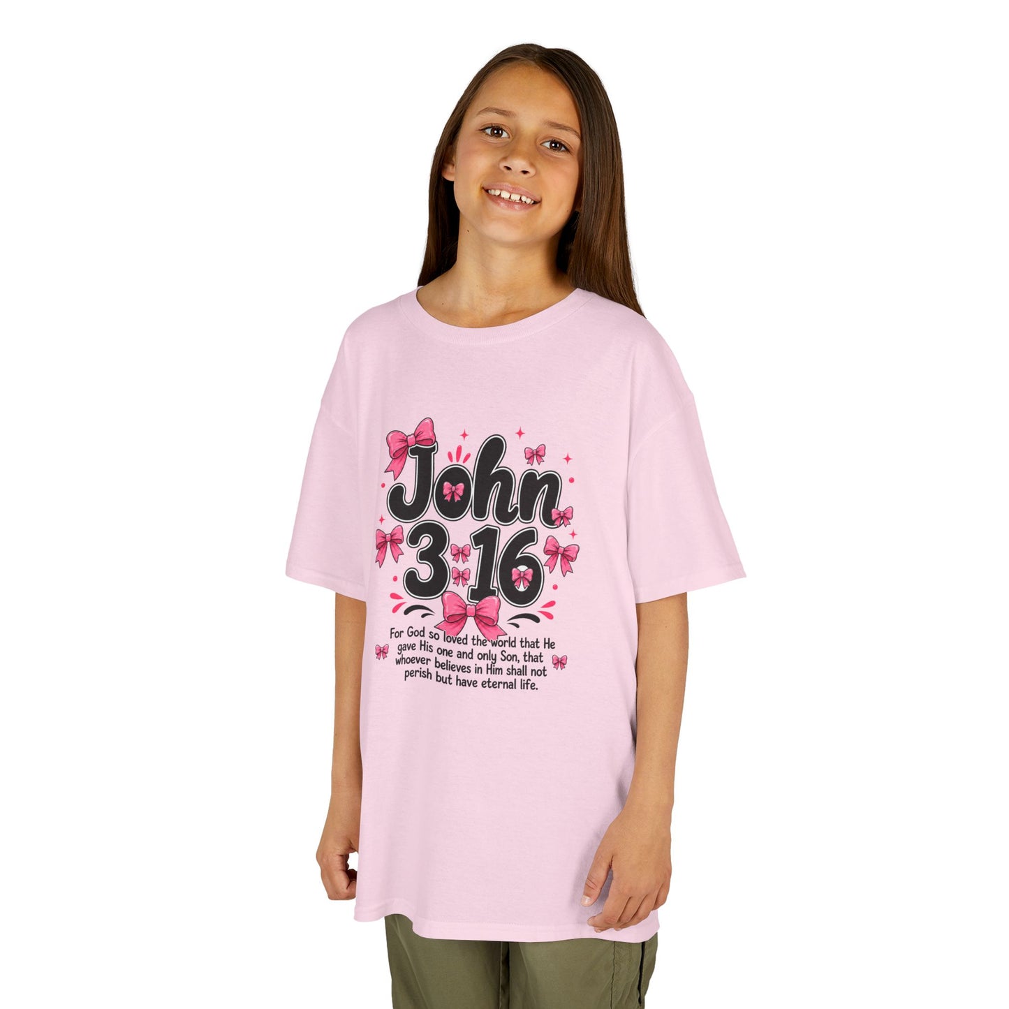 John 3:16 Bows Faith Tee for girls