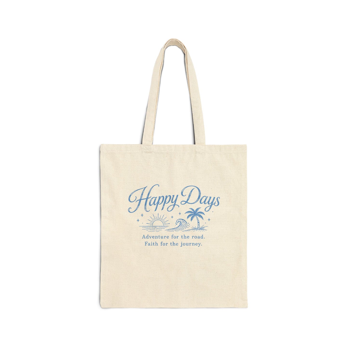 Beachy 'Happy Days' Cotton Tote — Tropical Flamingo Canvas Bag