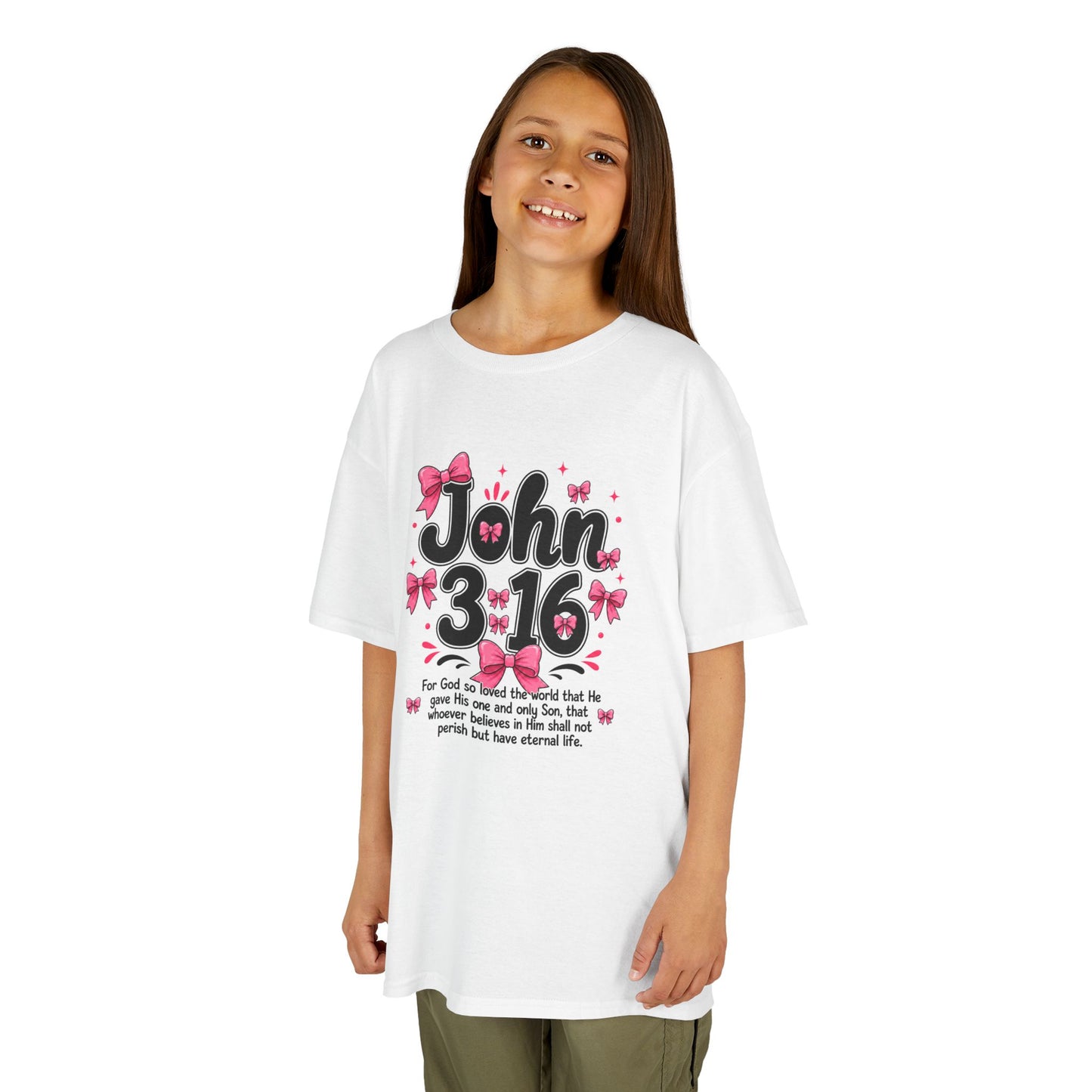 John 3:16 Bows Faith Tee for girls