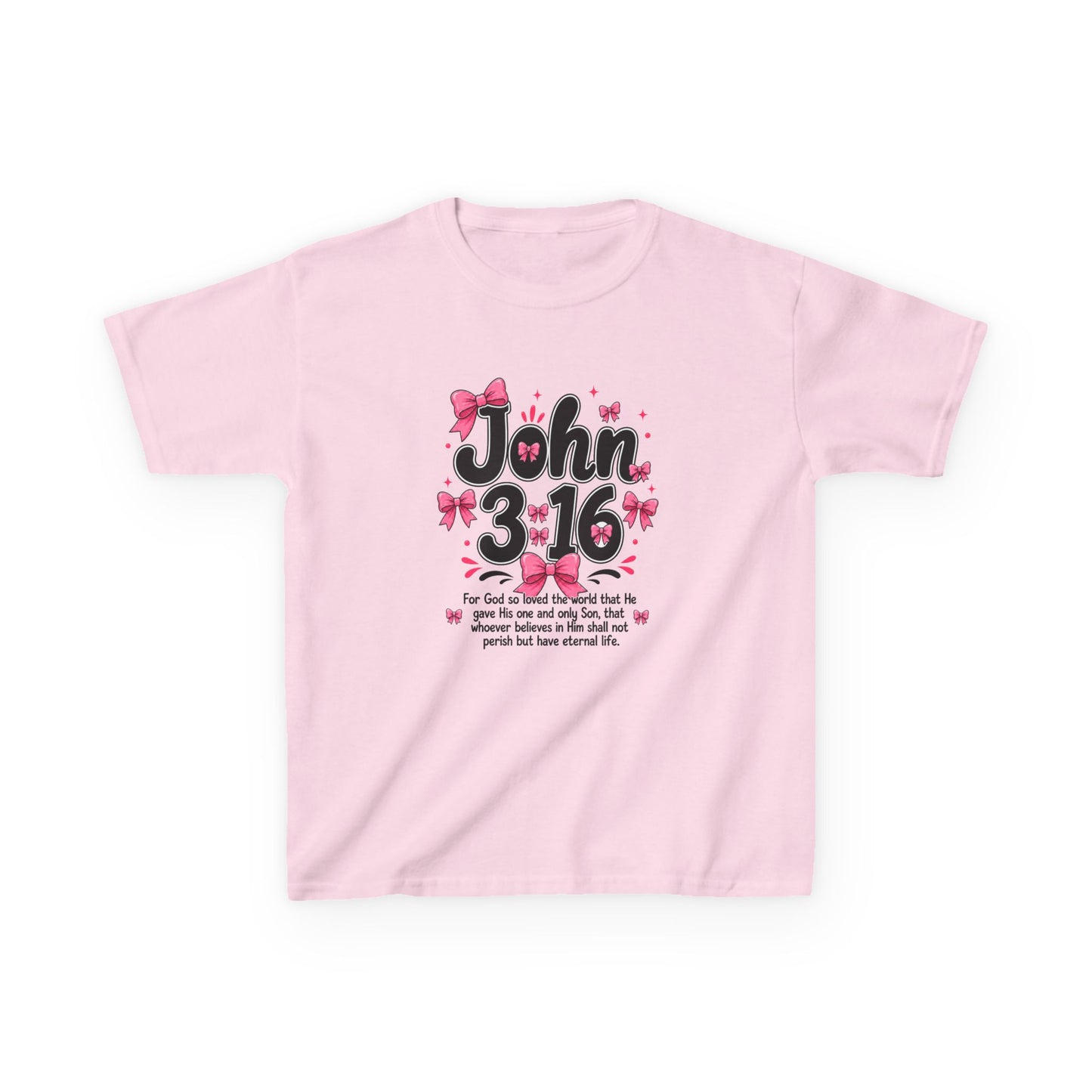 John 3:16 Bows Faith Tee for girls