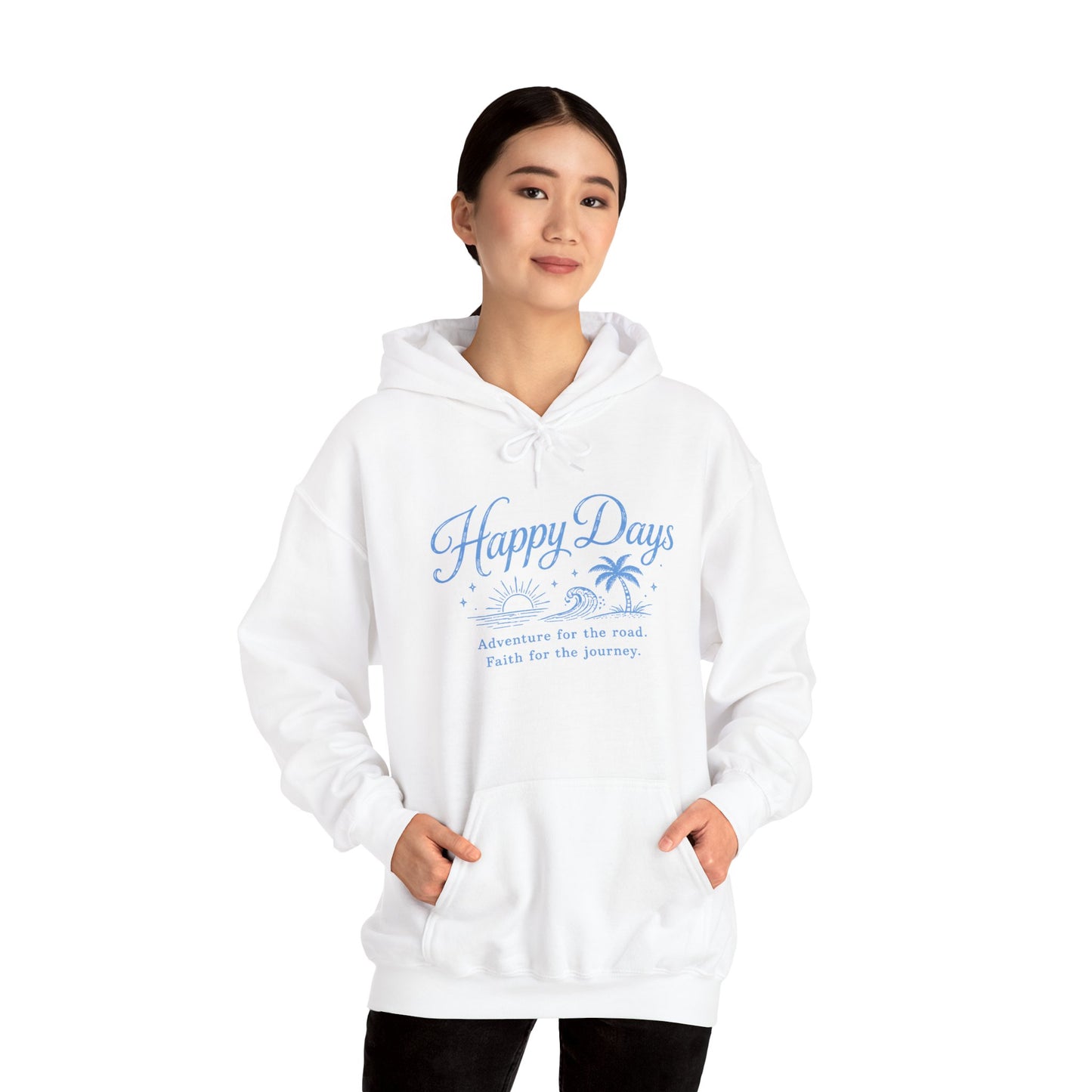 Happy Days Hoodie — Tropical Palm Beach Graphic Pullover