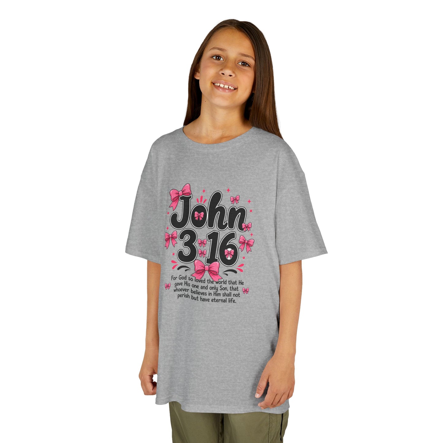 John 3:16 Bows Faith Tee for girls