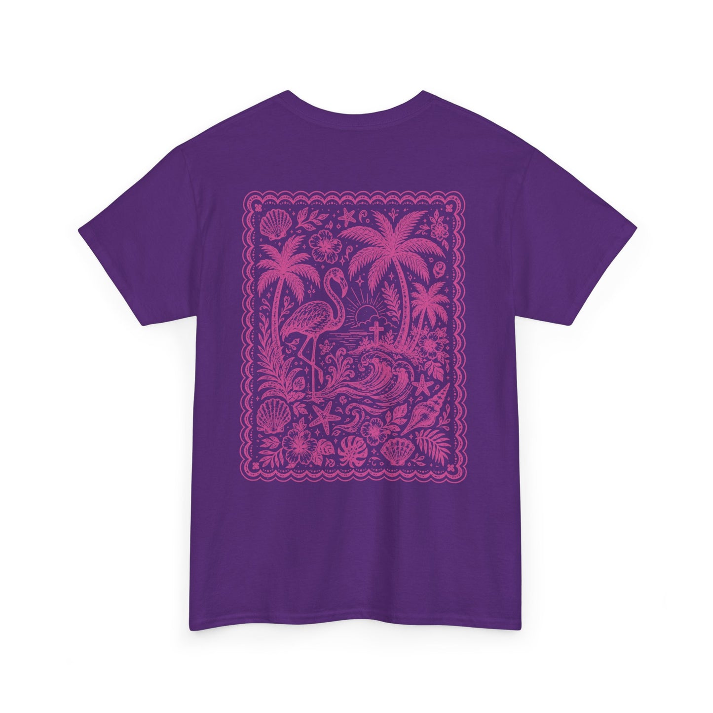 T-Shirt — Pink Tropical Flamingo Graphic Tee