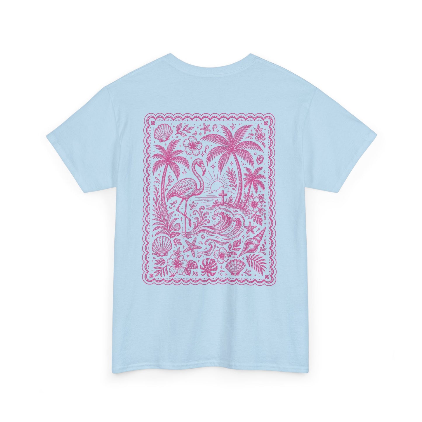 T-Shirt — Pink Tropical Flamingo Graphic Tee