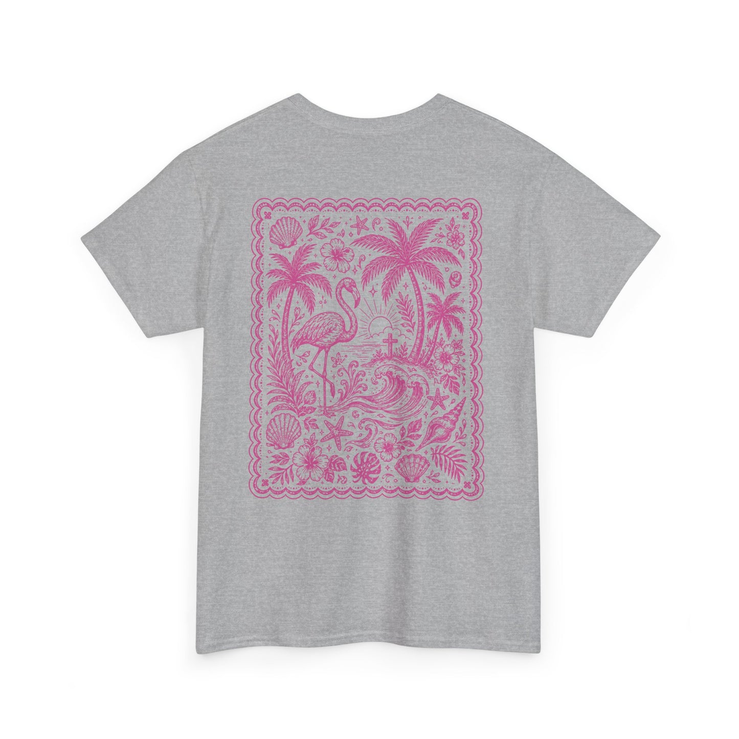 T-Shirt — Pink Tropical Flamingo Graphic Tee