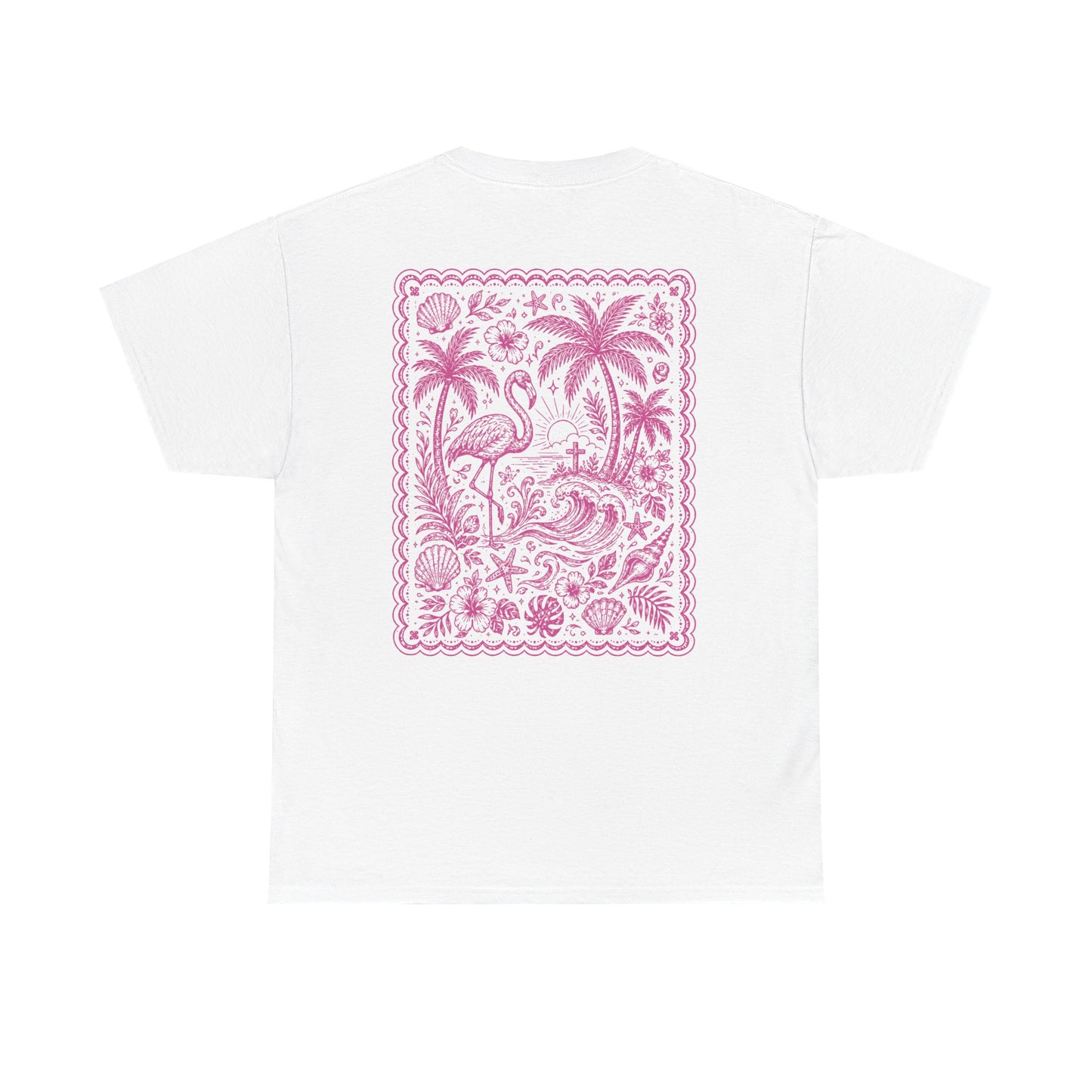 T-Shirt — Pink Tropical Flamingo Graphic Tee