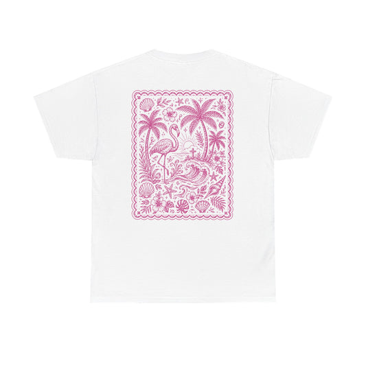 T-Shirt — Pink Tropical Flamingo Graphic Tee