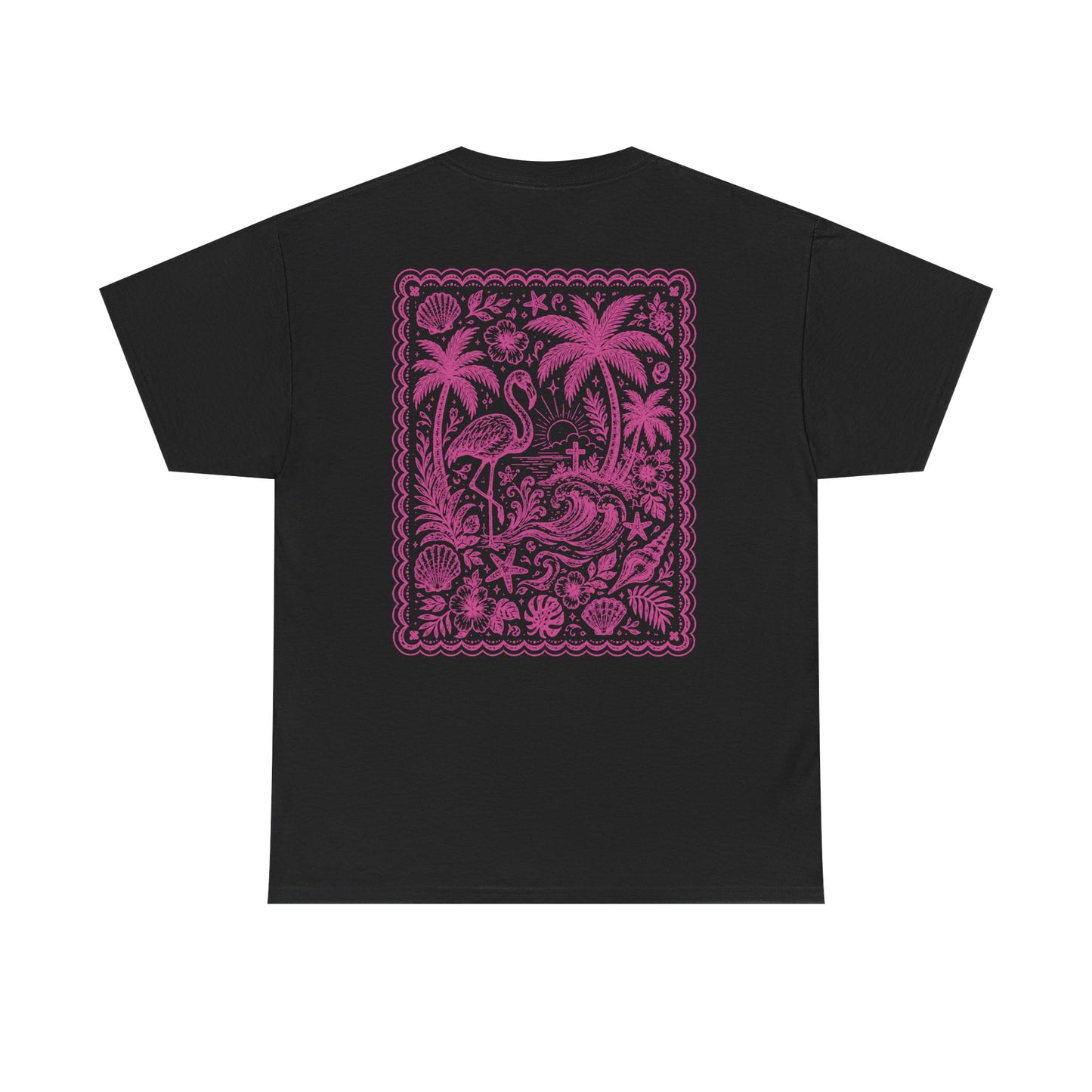 T-Shirt — Pink Tropical Flamingo Graphic Tee