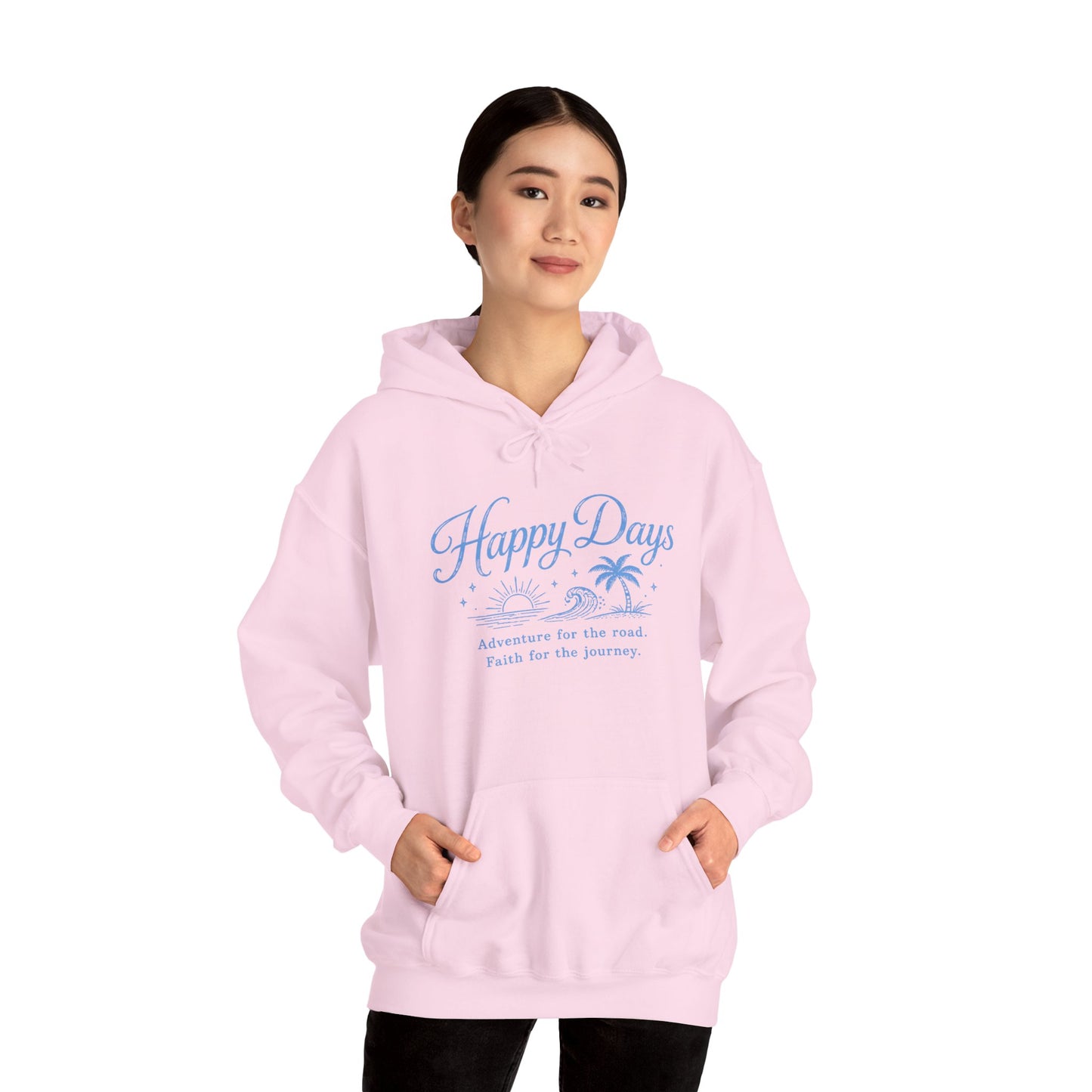 Happy Days Hoodie — Tropical Palm Beach Graphic Pullover
